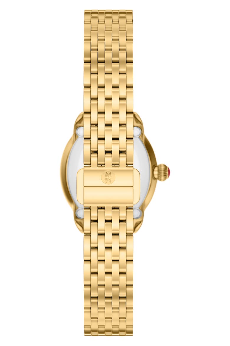 Serein Oval Diamond & Mother-of-Pearl Bracelet Watch, 24mm x 27mm, Alternate, color, GOLD