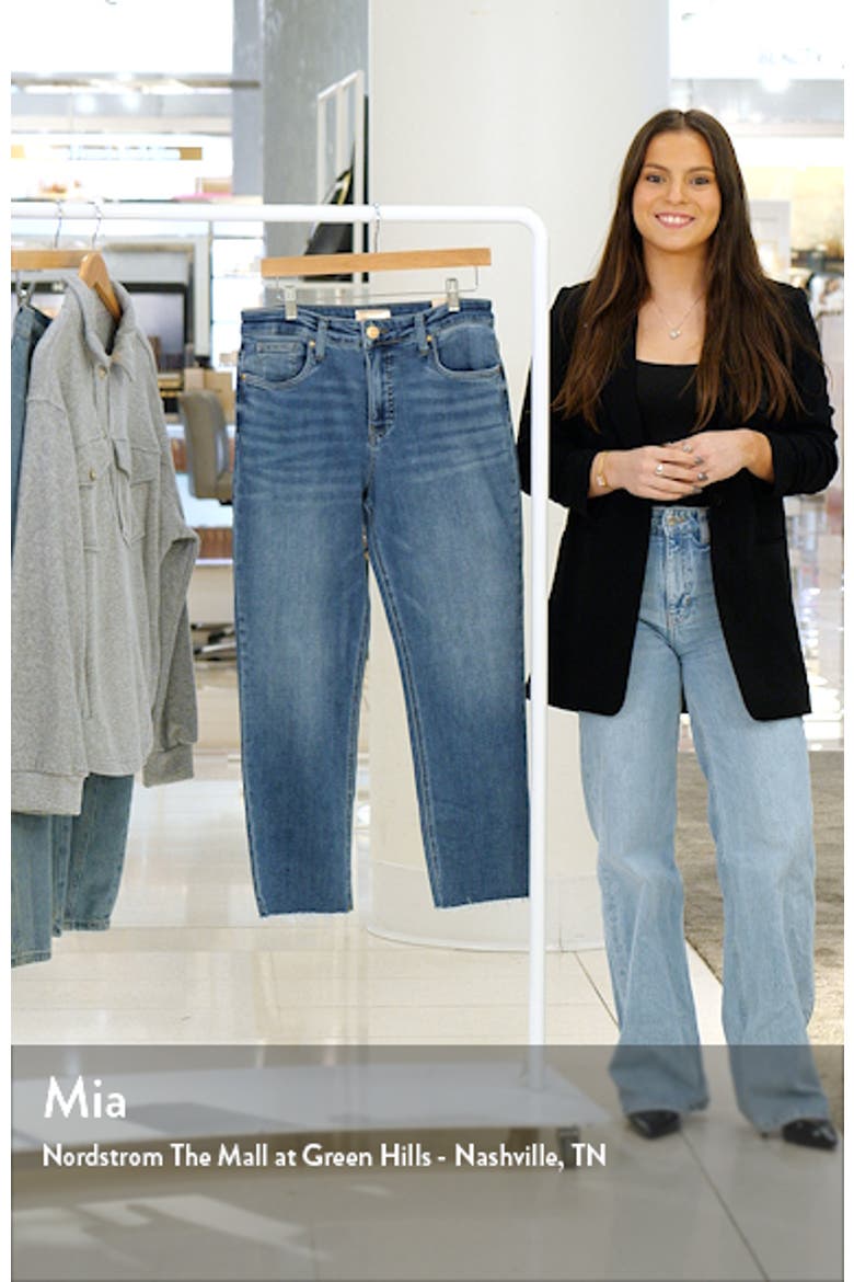 Rachael Fab Ab High Waist Raw Hem Mom Jeans video
