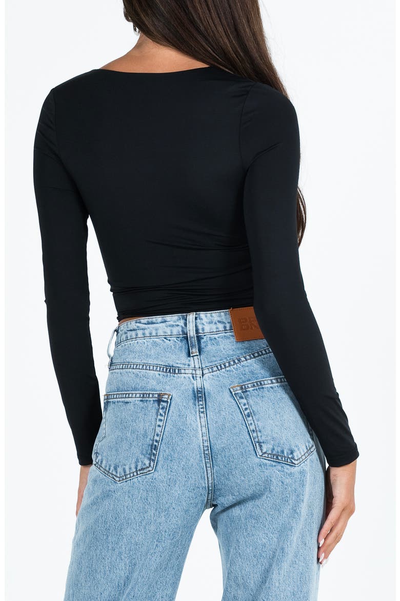 Back in Time Long Sleeve Top, Alternate, color, BLACK