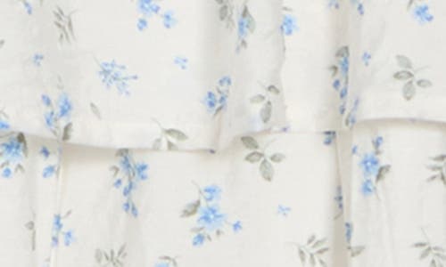 August Sky Tiered Tie Strap Sundress In Blue Multi