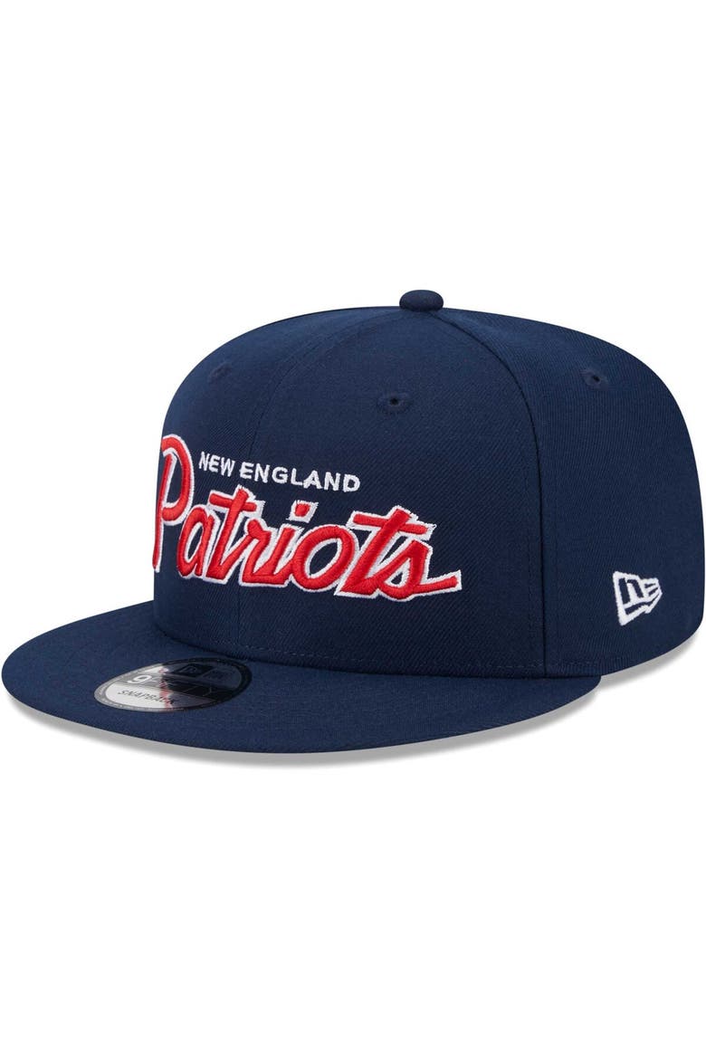 Men's New Era Navy New England Patriots Main Script 9FIFTY Snapback Hat, Alternate, color, Navy
