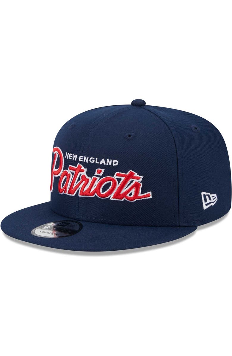New Era Men's New Era Navy New England Patriots Main Script 9FIFTY Snapback Hat, Alternate, color, Navy