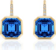 GOSHWARA Gossip Asscher-Cut Semiprecious Stone & Diamond Drop Earrings