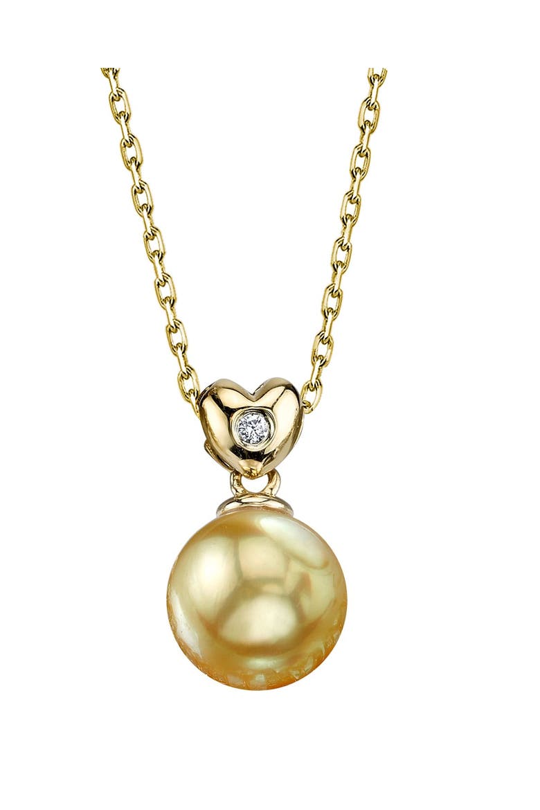 Golden Pearl & Diamond Lev Pendant, Main, color, Golden Pearl