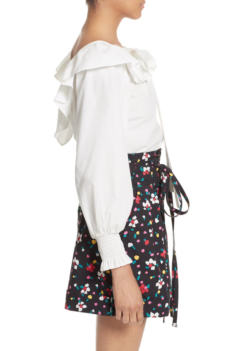 Marc Jacobs Ruffle Cotton Blouse, Alternate, color, 