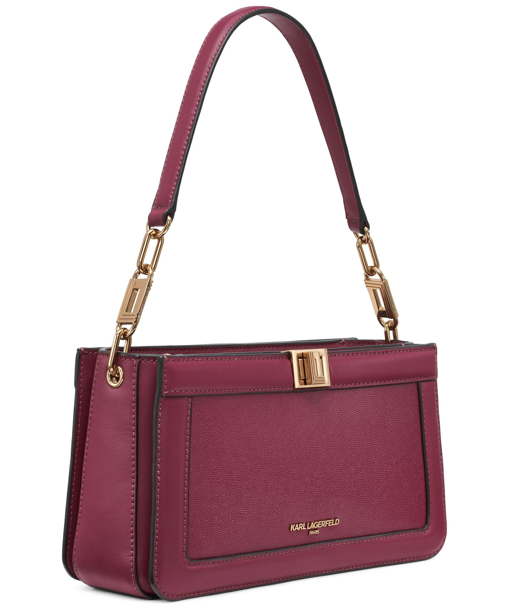 KARL LAGERFELD PARIS Ivette Shoulder, Alternate, color, Wine
