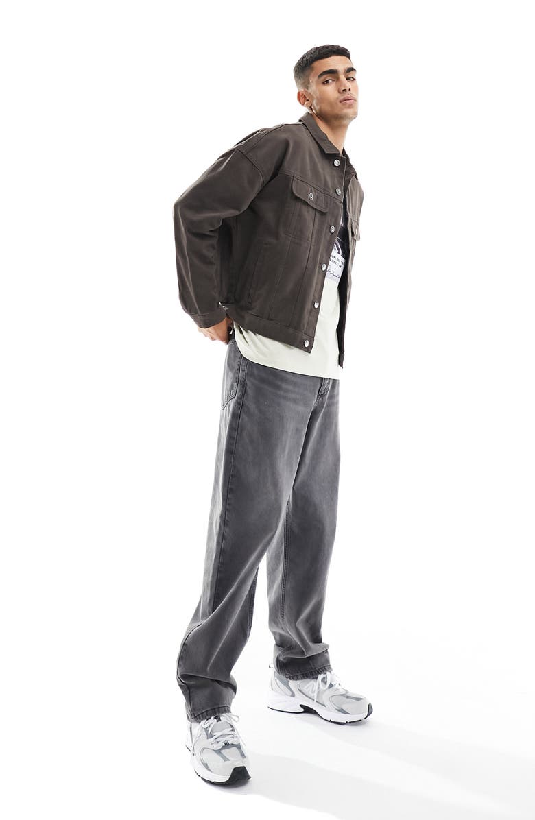 ASOS DESIGN Oversize Western Trucker Jacket, Alternate, color,