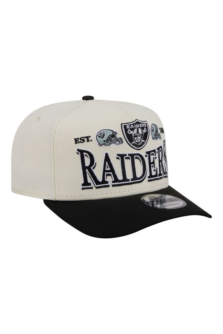 Men's New Era  Cream/Black Las Vegas Raiders A-Frame 9FIFTY Snapback Hat, Main, color, Cream