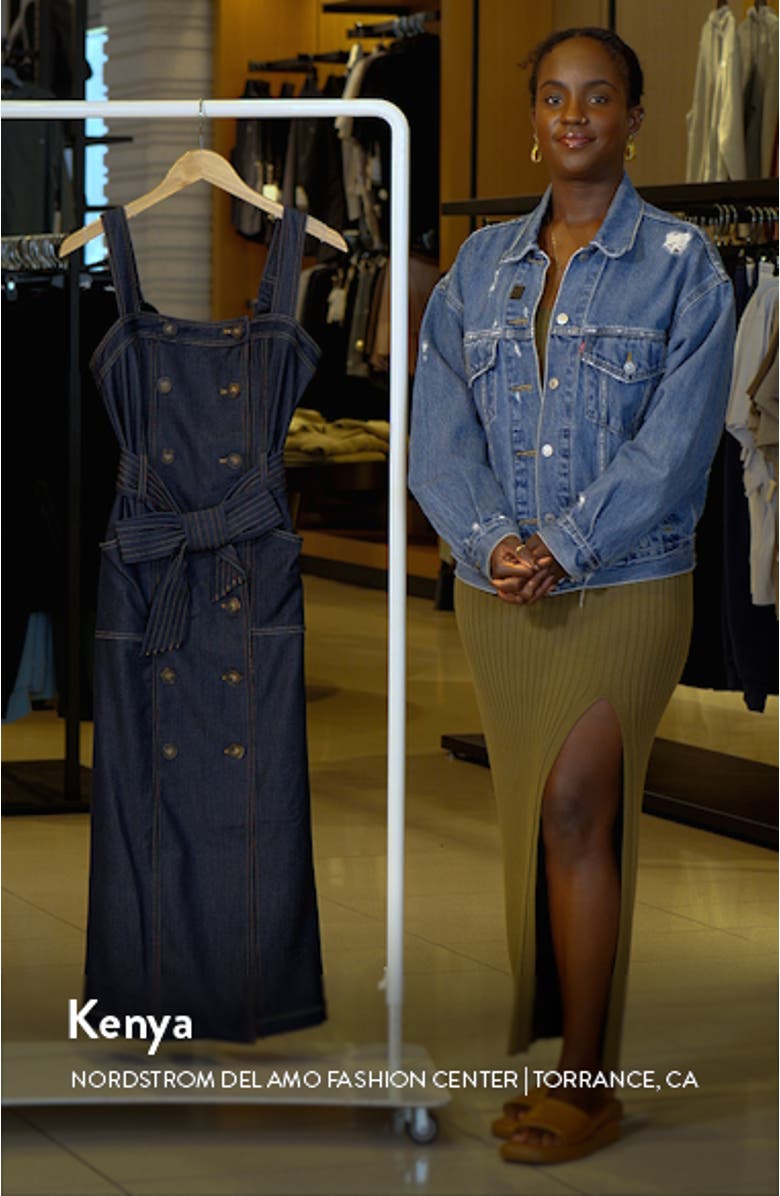 Drew Seamed Denim Maxi Dress, sales video thumbnail