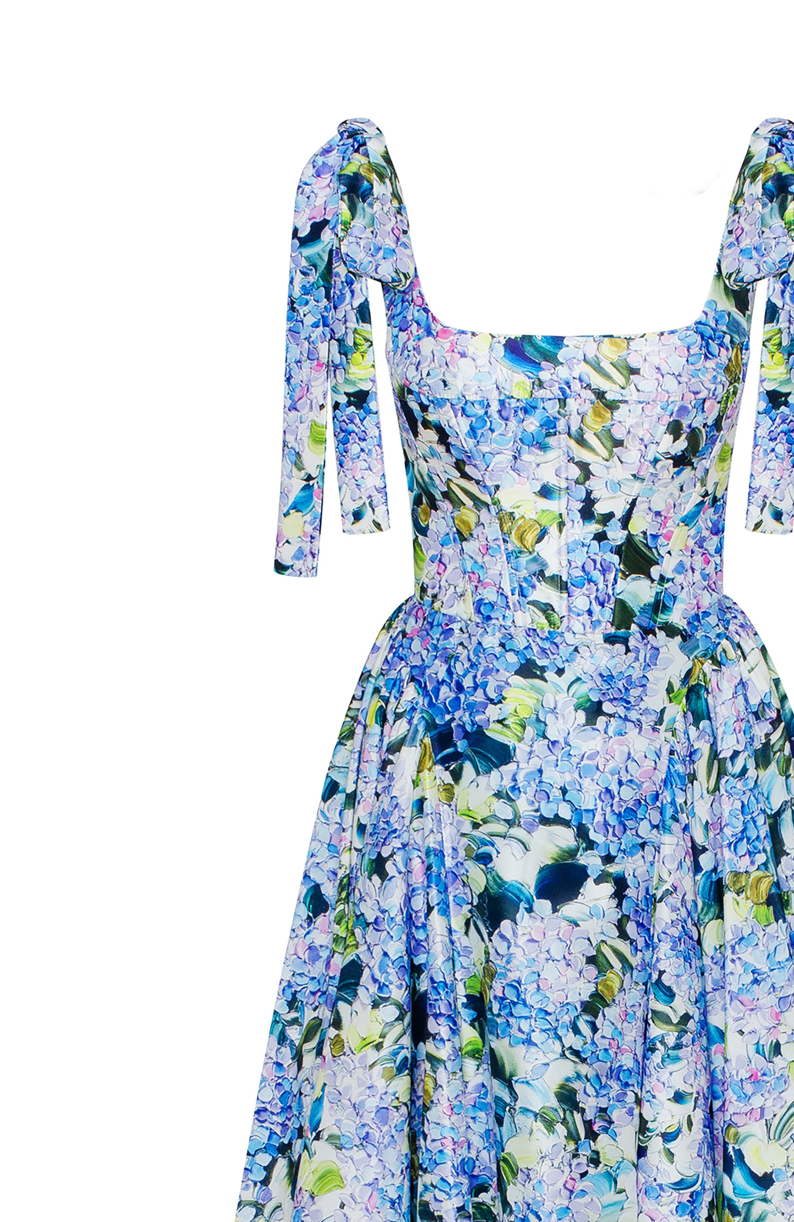 blue hydrangea maxi dress MADELEINE dress Hydrangea Navy Lesley Evers