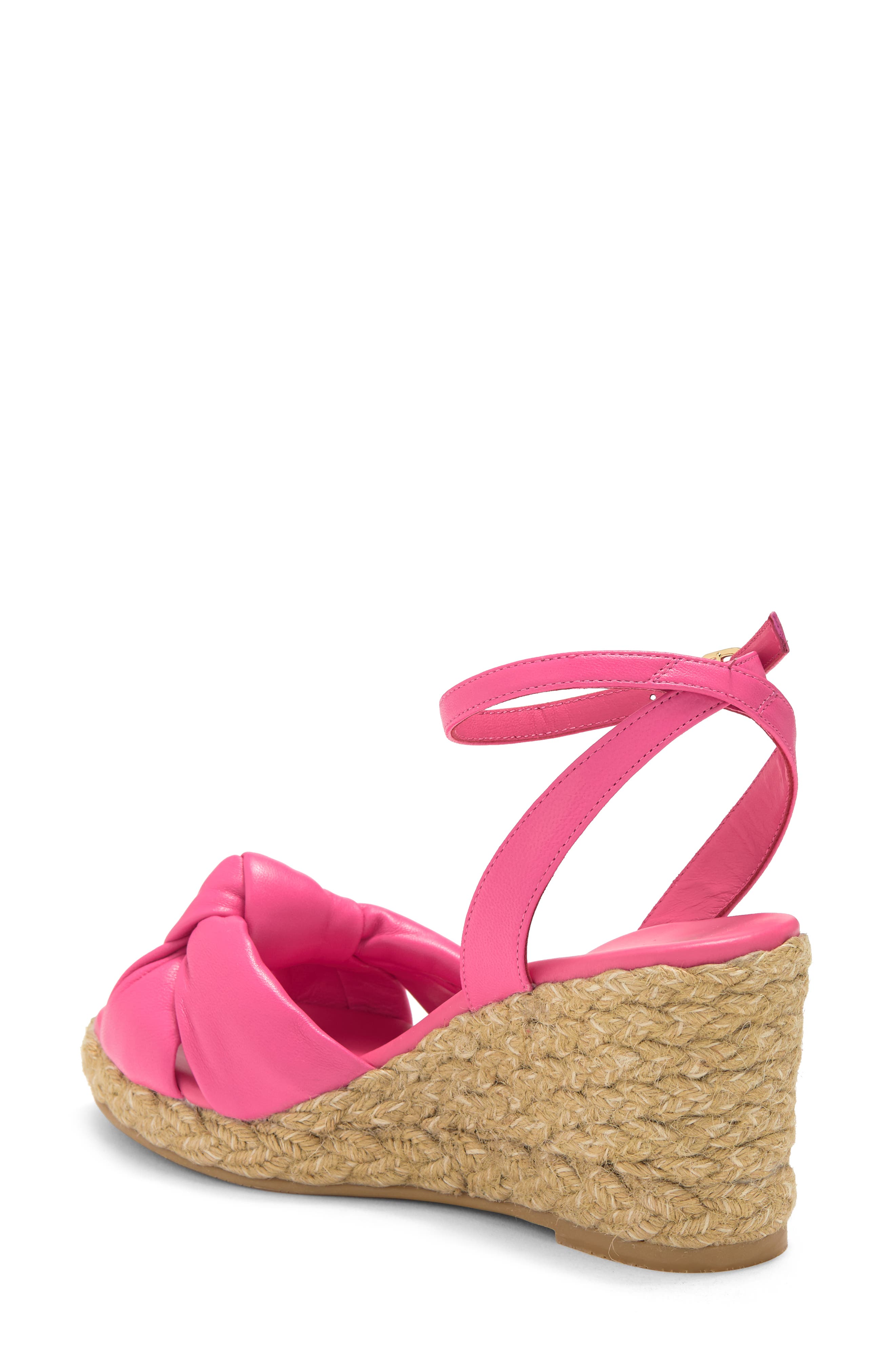Stuart Weitzman Playa Espadrille Knot Wedge Sandal, Alternate, color, Hot Pink/ Natural