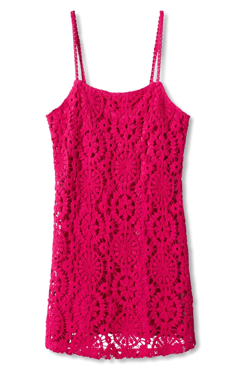 MANGO Crochet Lace Minidress, Alternate, color,