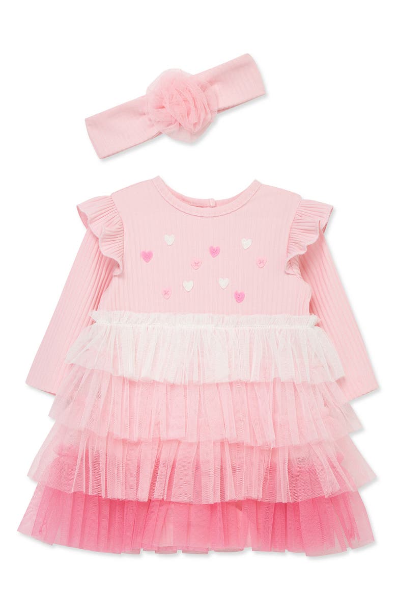 Little Me Ombré Tutu Dress & Headband Set, Main, color, Pink