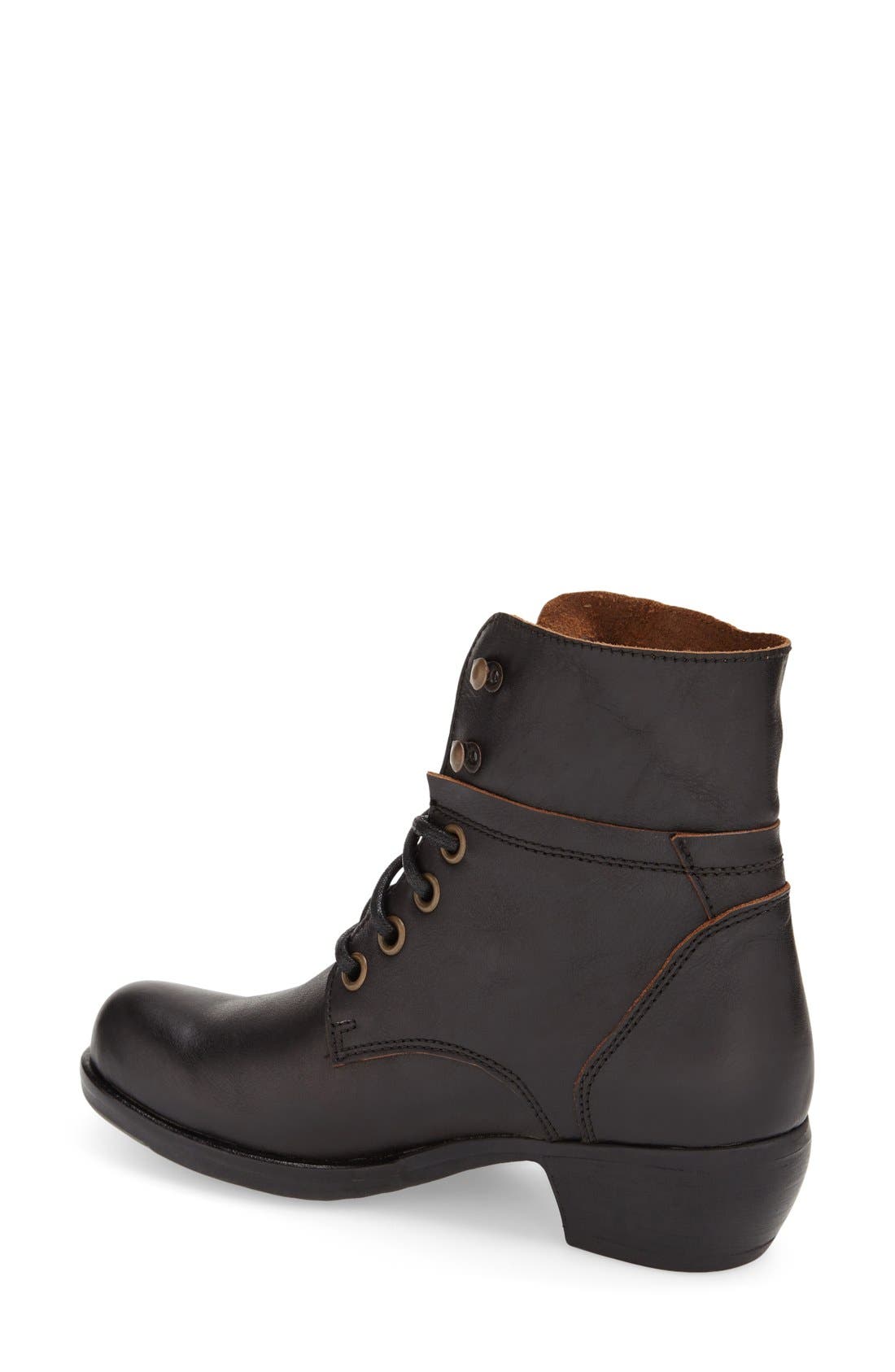 'Miga' Lace-Up Boot, Alternate, color, BLACK LEATHER