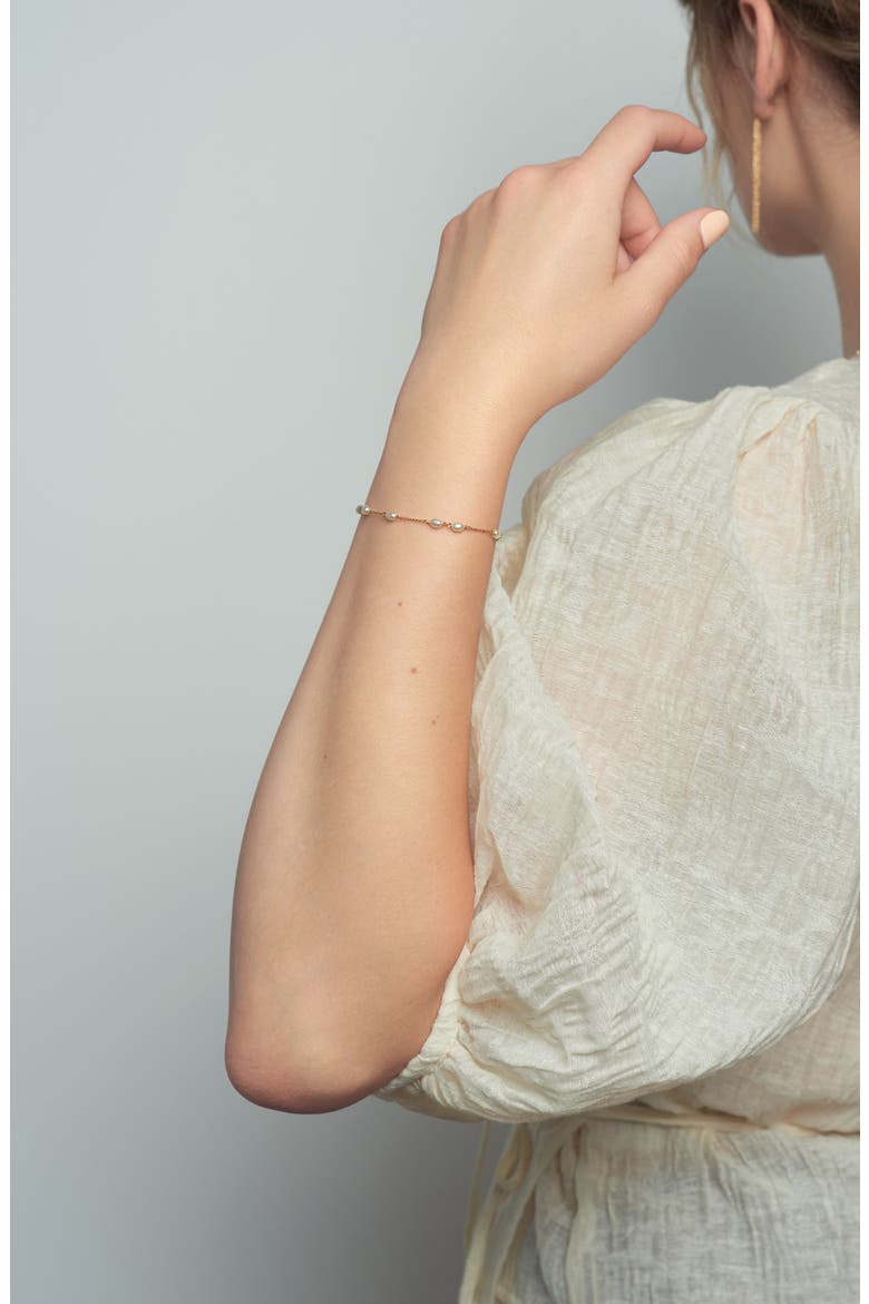 Keshi Pearl Bracelet, Alternate, color, YELLOW GOLD