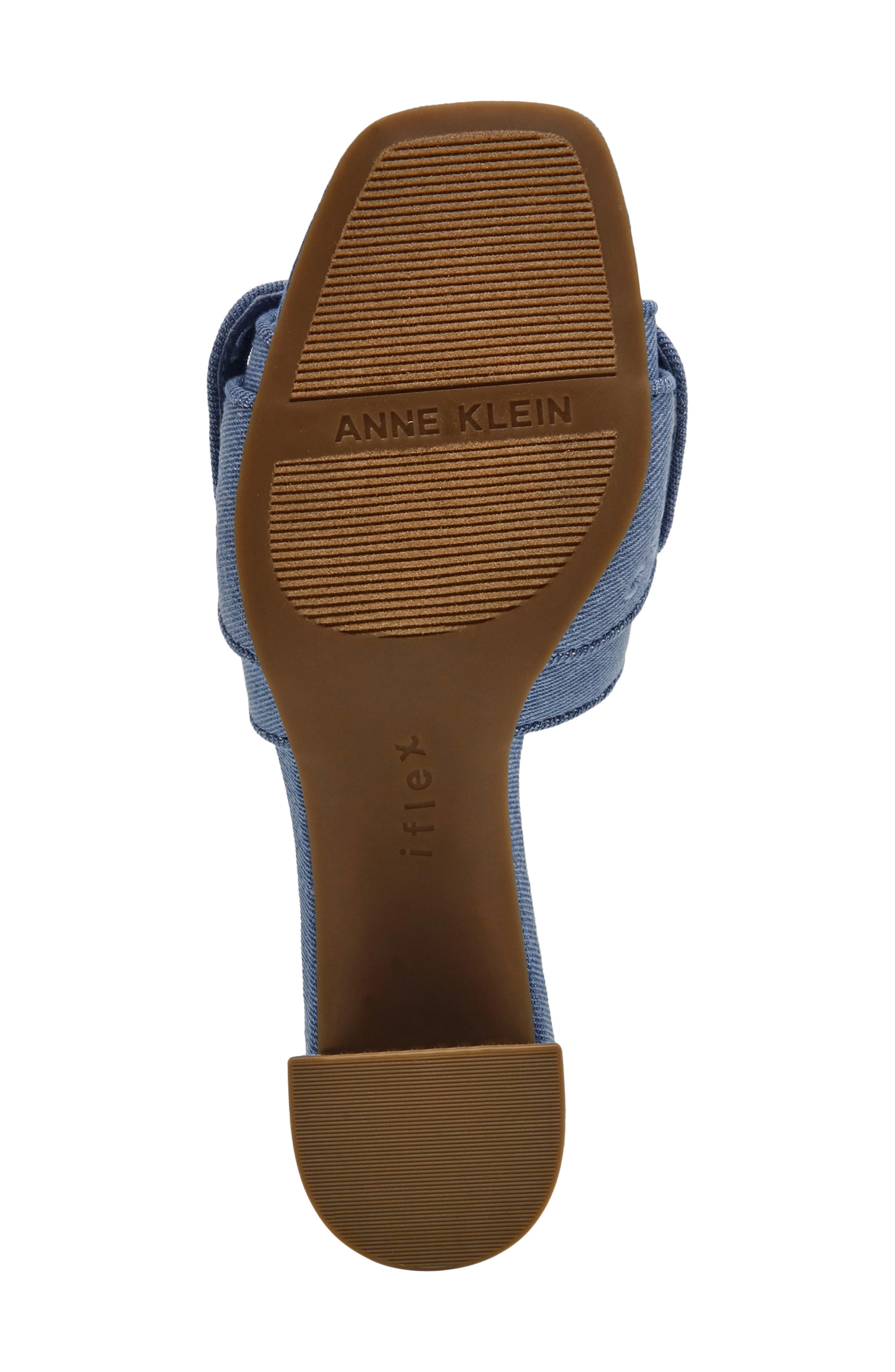 Anne Klein Kizmet Bow Slide Sandal, Alternate, color, Denim