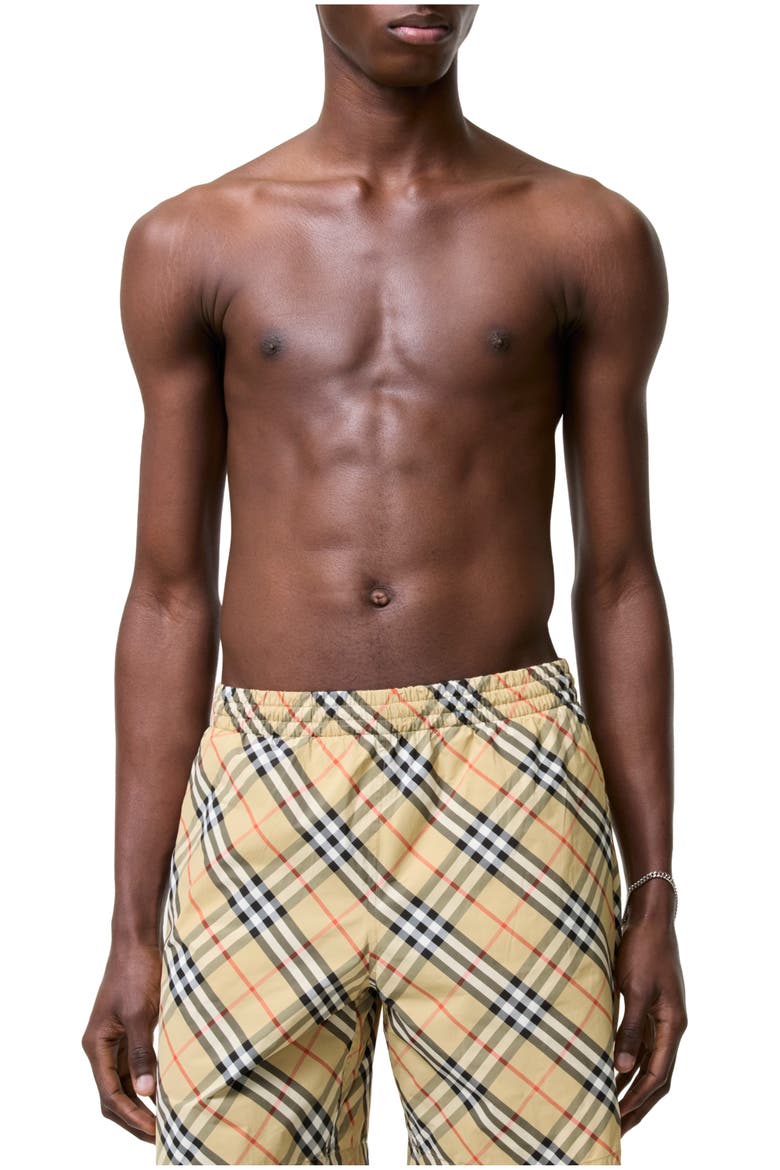 Check Swim Shorts, Main, color, Sand beige