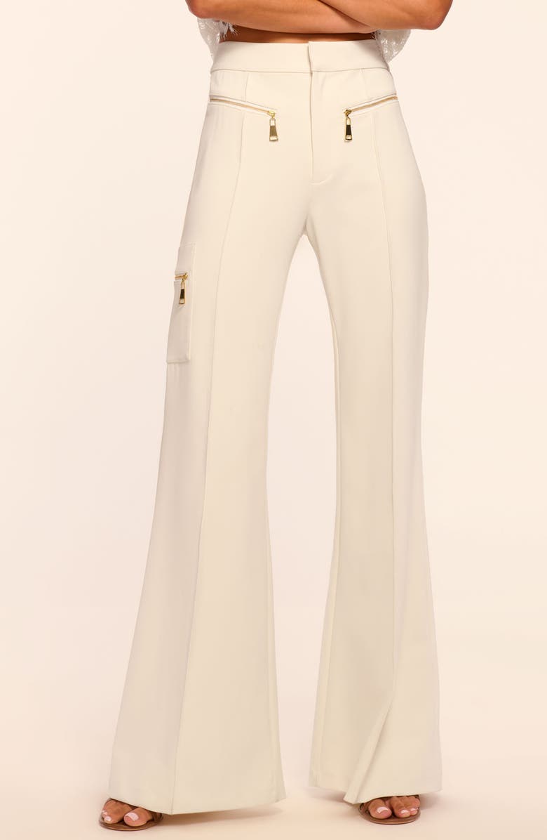 Ramy Brook Emory Zip Pocket Flare Leg Pants, Alternate, color, Winter White