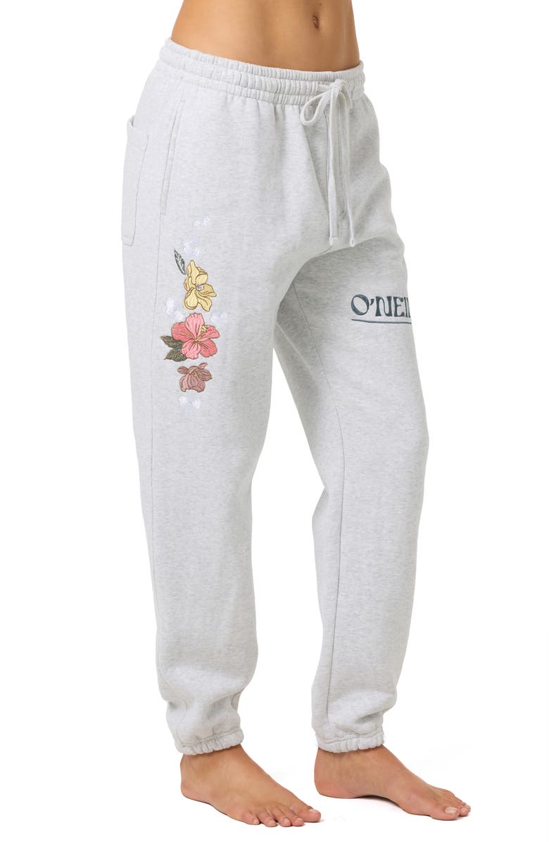 O'Neill Relaxed Embroidered Joggers, Alternate, color, Heather Grey