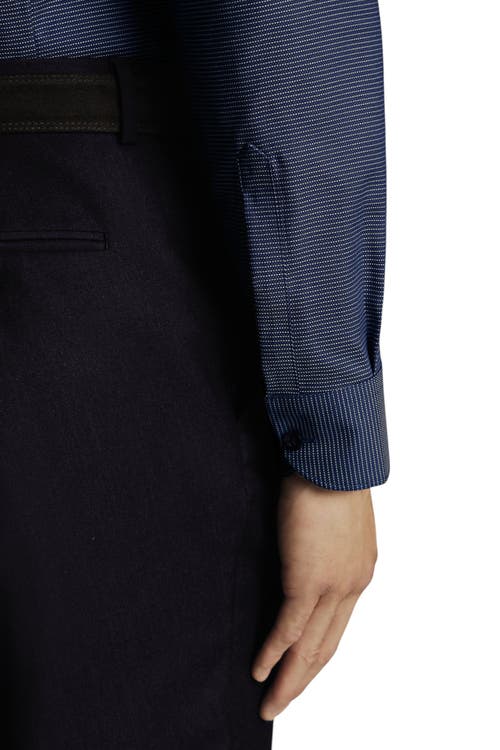Charles Tyrwhitt Non-iron Stretch Texture Circle Shirt In Blue