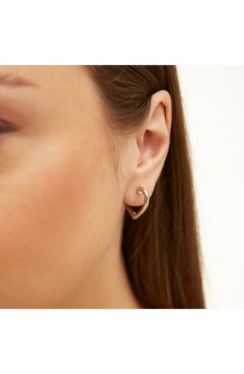 Spero London Sterling Silver Heart Hoop Earrings, Alternate, color, Silver