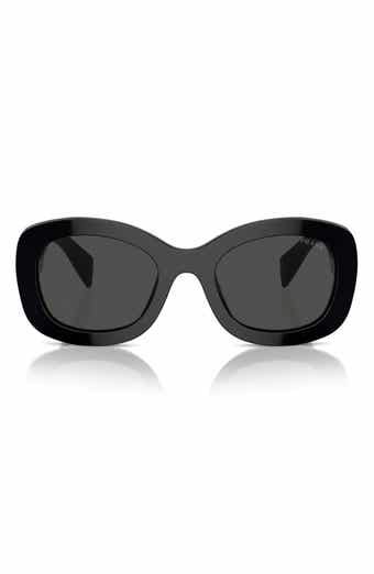 Prada 54mm Oval Polarized Sunglasses