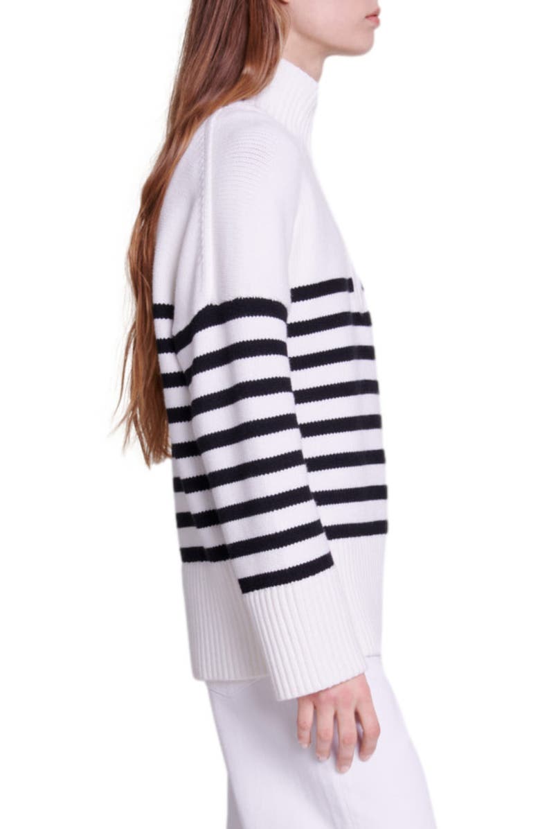 maje Marina Stripe Half Zip Sweater, Alternate, color,