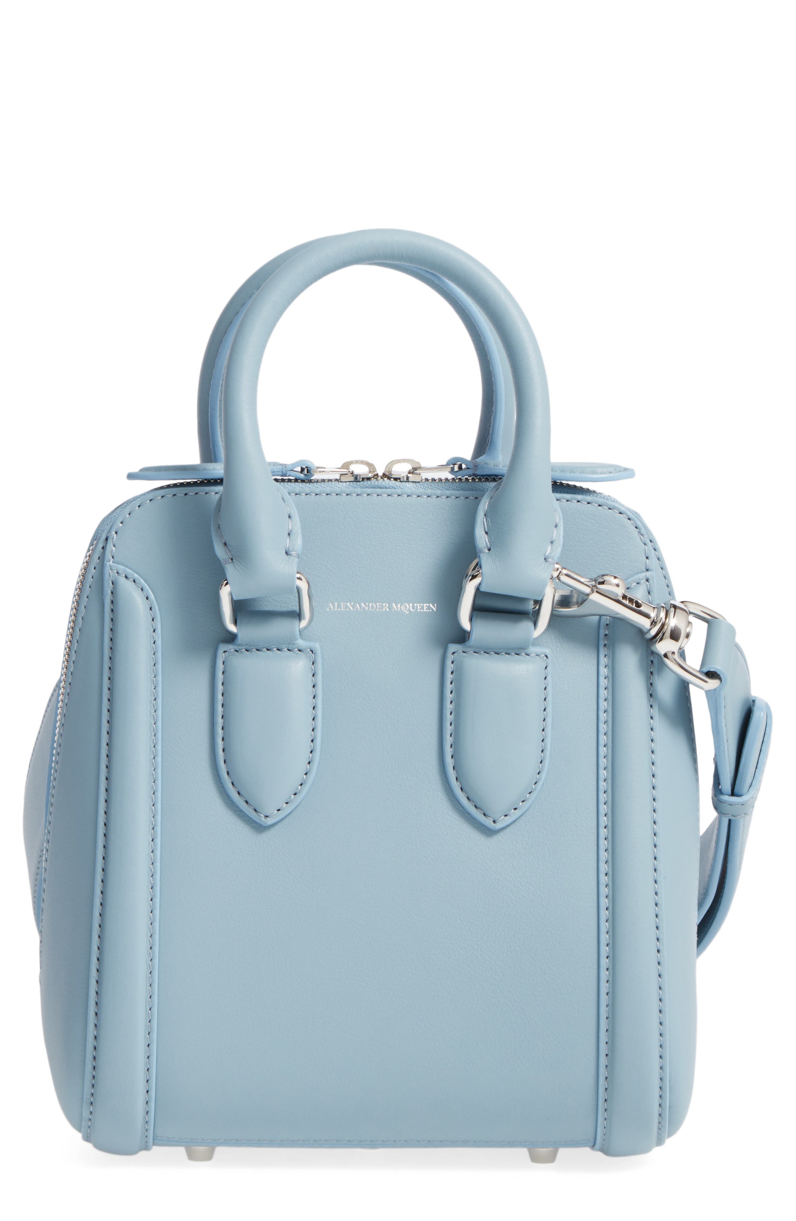 McQueen Alexander McQueen Small Heroine Leather Satchel, Main, color, 