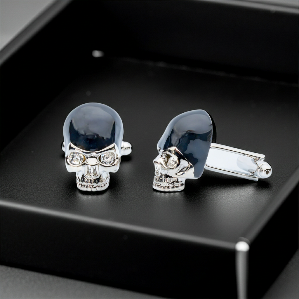 Prince of Scots Black Crystal Skull Cufflinks | Nordstrom
