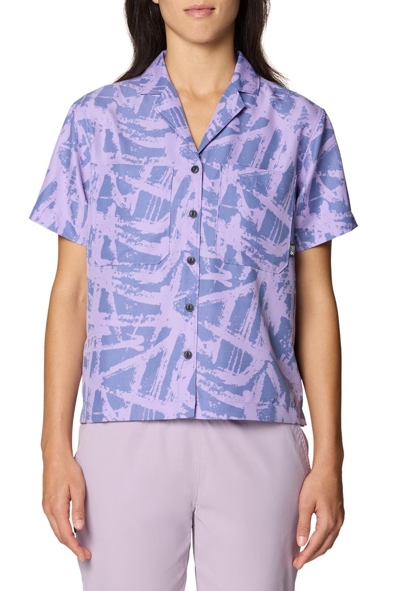 Sun Drift Cooling UPF 50+ Short Sleeve Shirt, Main, color, BEST COAST BLUE BRUSHSTROKES
