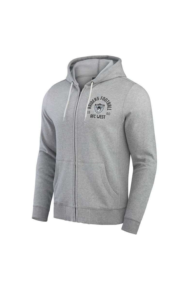Darius Rucker Collection by Fanatics Men's Darius Rucker Collection by Fanatics Heather Gray Las Vegas Raiders Vintage Stripe Full-Zip Hoodie, Alternate, color, Heather Gray