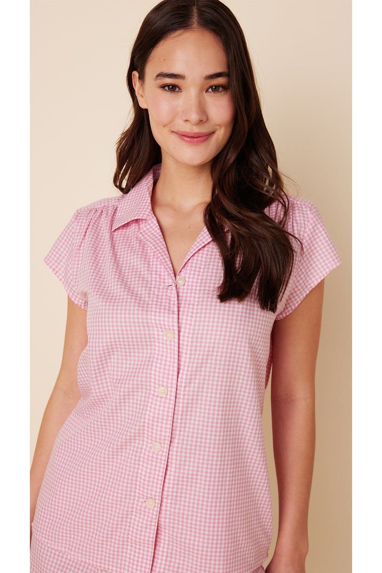 Luxe Pima Short Set, Alternate, color, Classic Gingham Pink