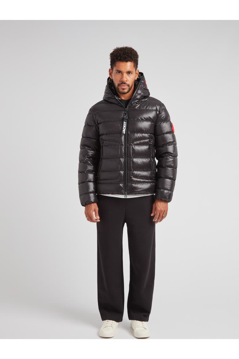 R4D Tramline Hooded Puffer Jacket, Alternate, color, BLACK LUX