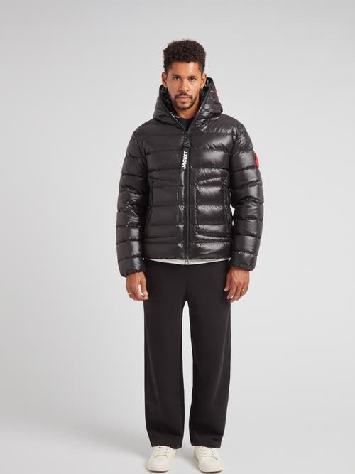 Jack1t R4d Tramline Hooded Puffer Jacket In Black