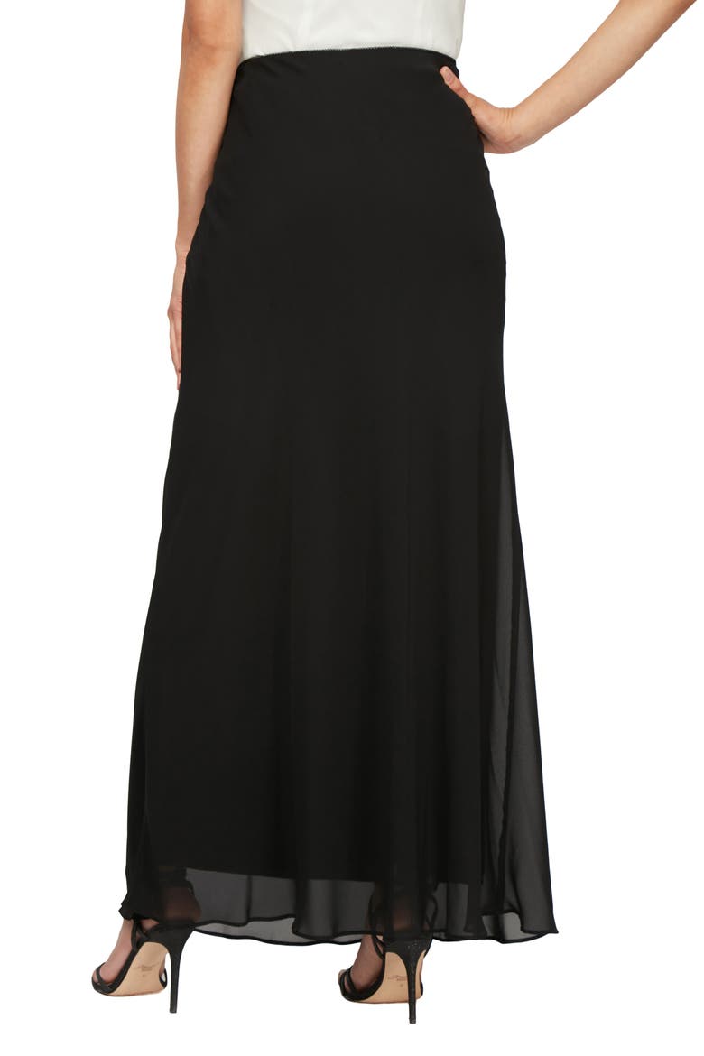 Chiffon A-Line Skirt, Alternate, color, BLACK