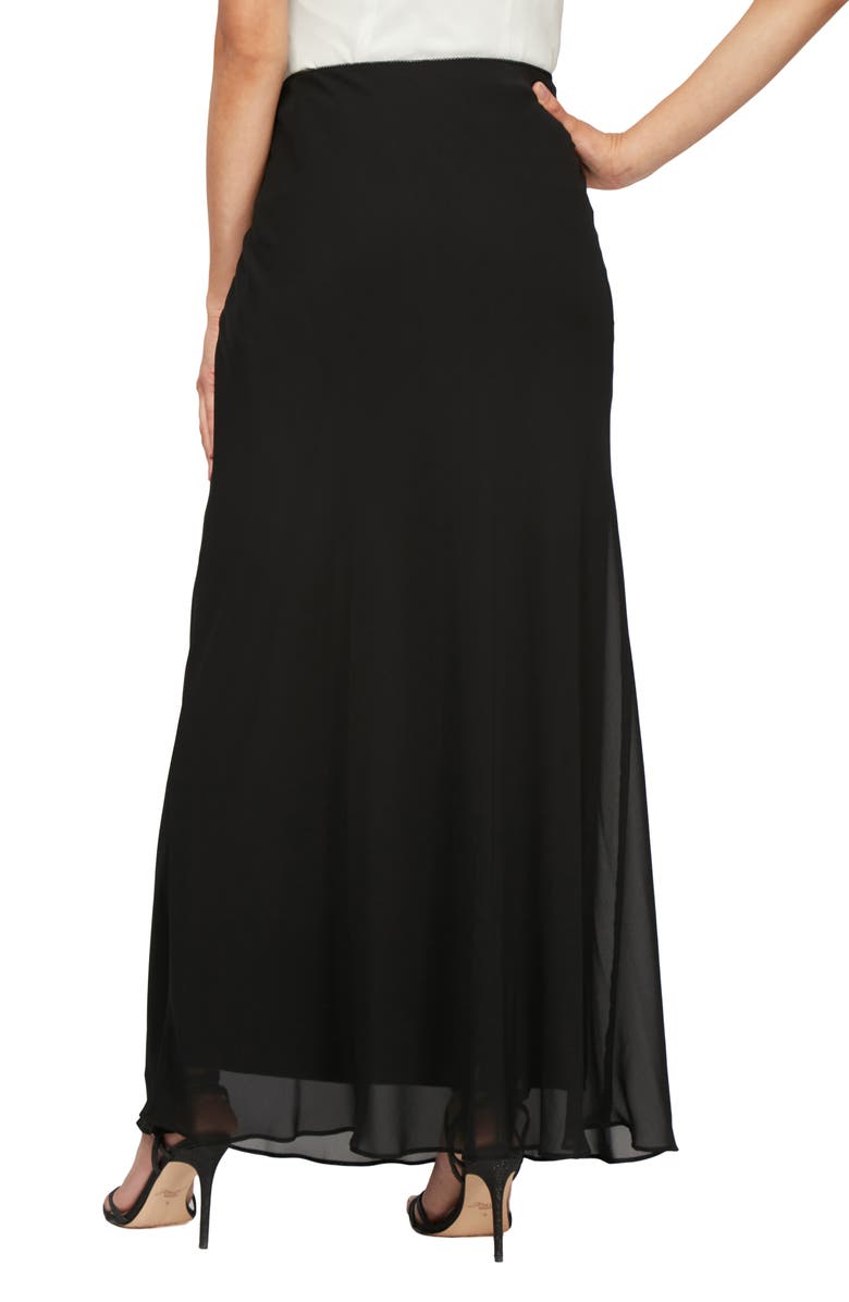 Alex Evenings Chiffon A-Line Skirt, Alternate, color, Black