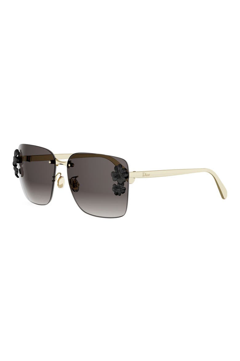 DiorClover S2U Oversize Gradient Rimless Square Sunglasses, Alternate, color, SHINY GOLD DH / GRADIENT SMOKE
