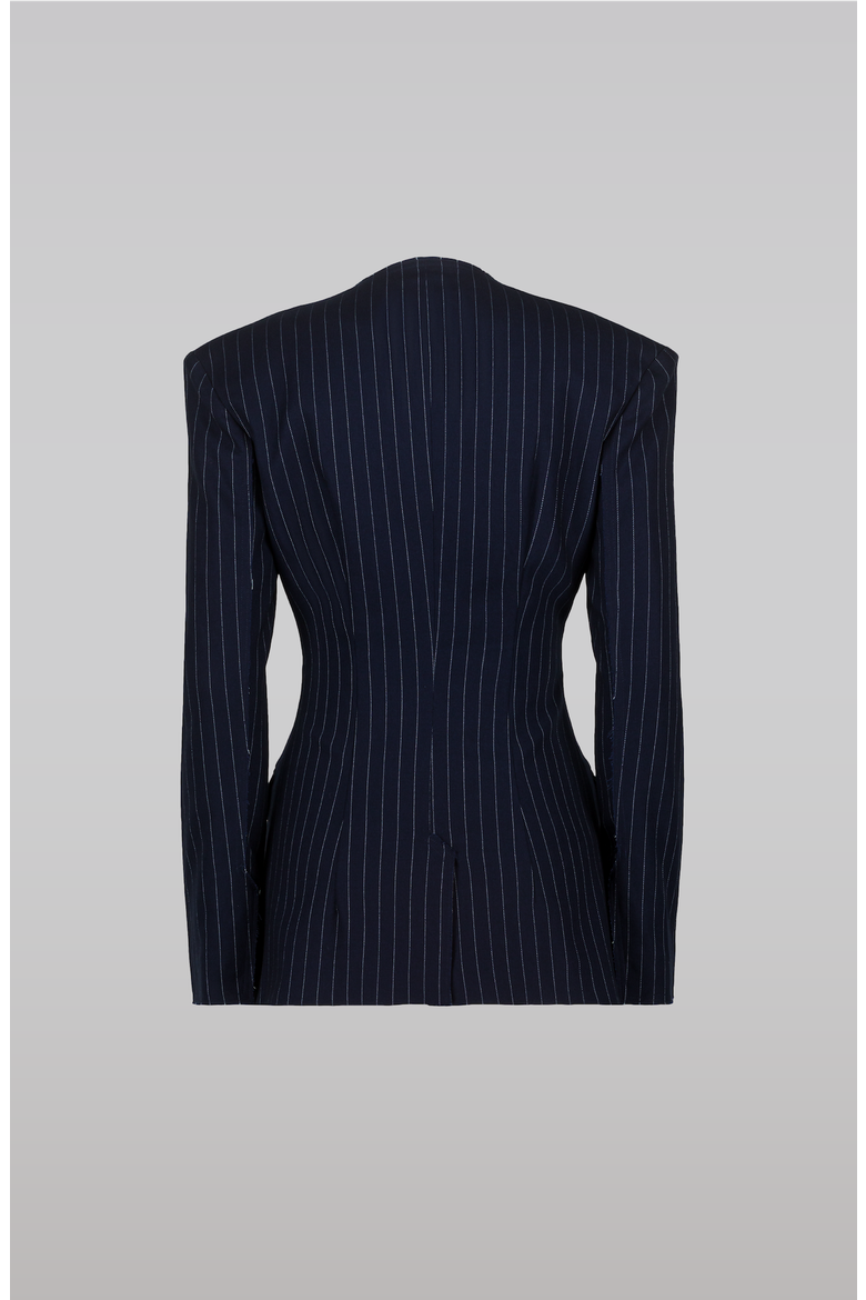 Navy Pinstripe Suit Jacket, Alternate, color, Navy