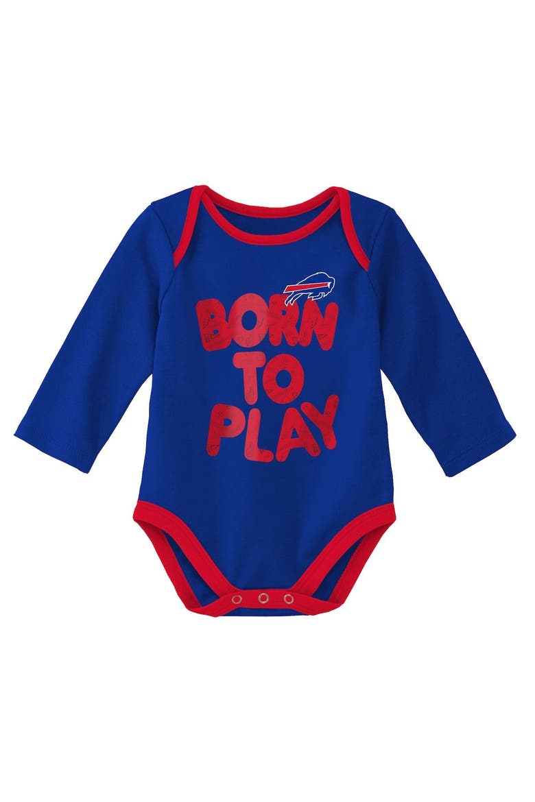 Newborn & Infant Royal/Heathered Gray Buffalo Bills Born To Win Two-Pack Long Sleeve Bodysuit Set, Alternate, color, Royal