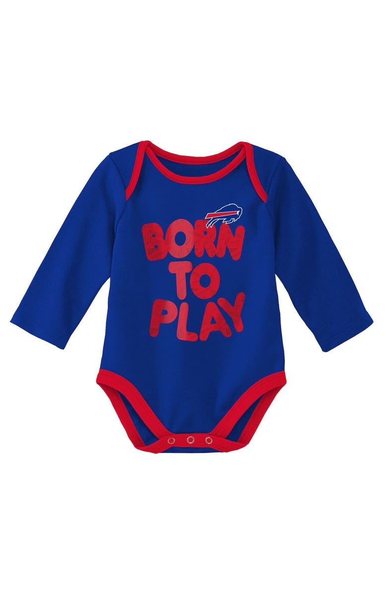 Outerstuff Newborn & Infant Royal/Heathered Gray Buffalo Bills Born To Win Two-Pack Long Sleeve Bodysuit Set, Alternate, color,