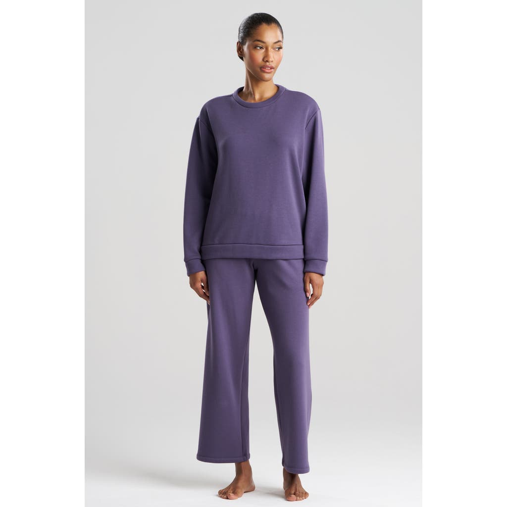 Natori Edit Nova Brushed Knit Everywhere Crew Neck Top In Blue