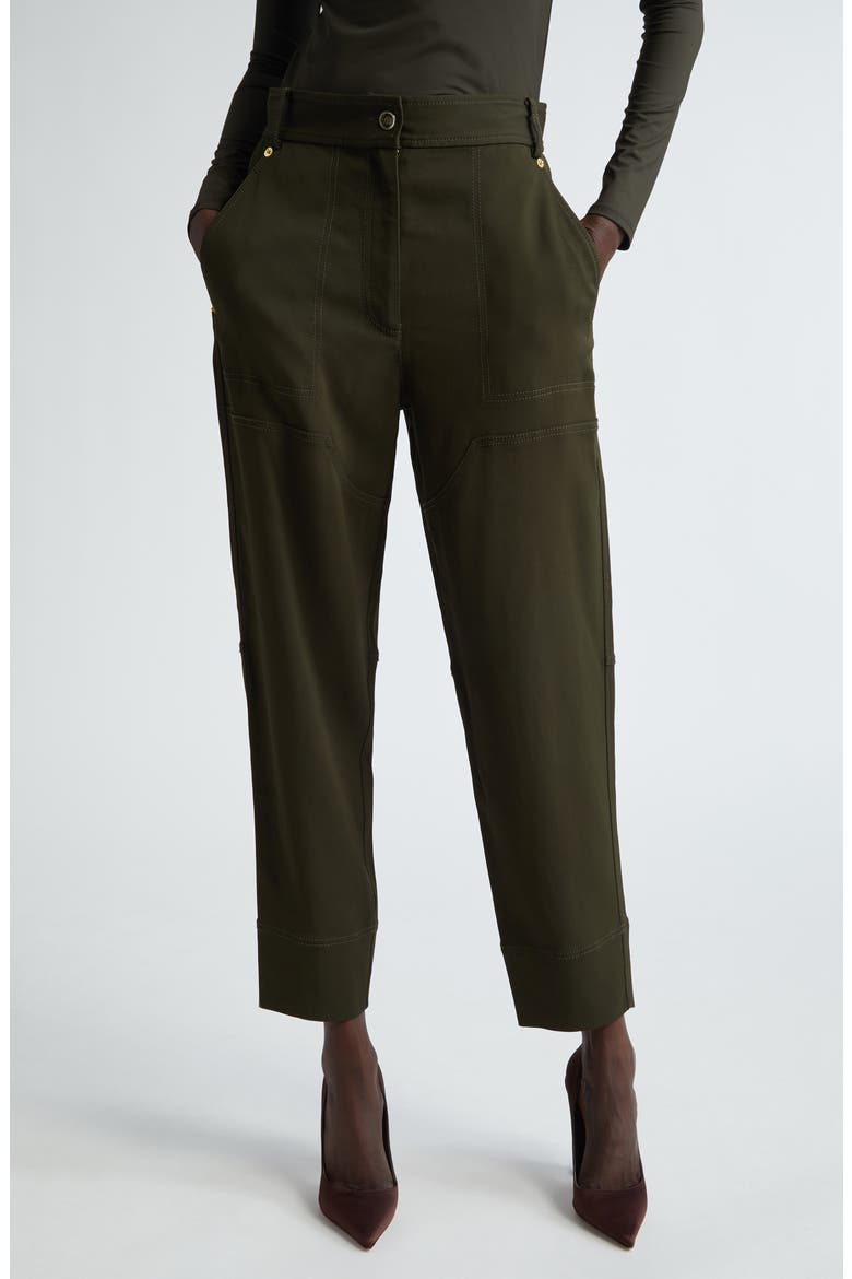 Stretch Twill Tapered Ankle Pants, Main, color, CYPR CYPRESS