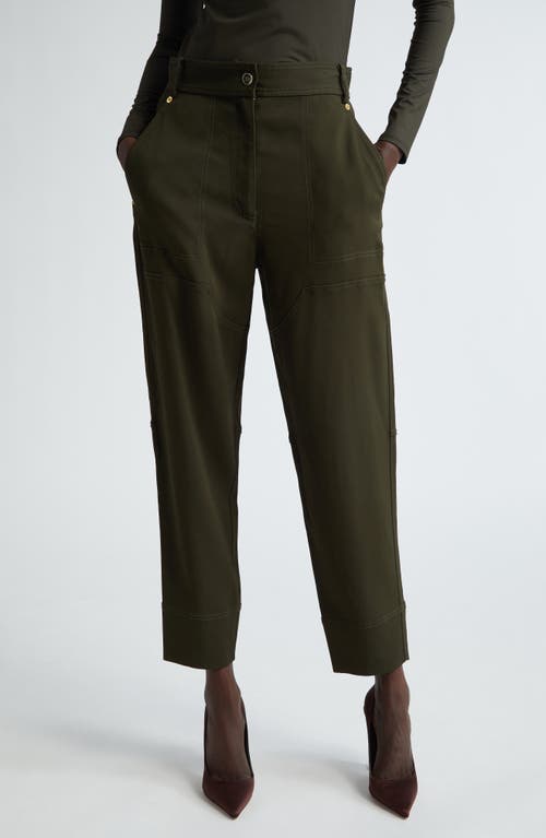 St. John Collection Stretch Twill Tapered Ankle Pants in Cypress 