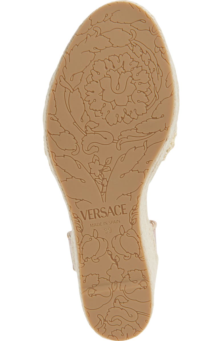 Versace Medusa Espadrille Wedge Sandal, Alternate, color, Natural Ambrer Gold