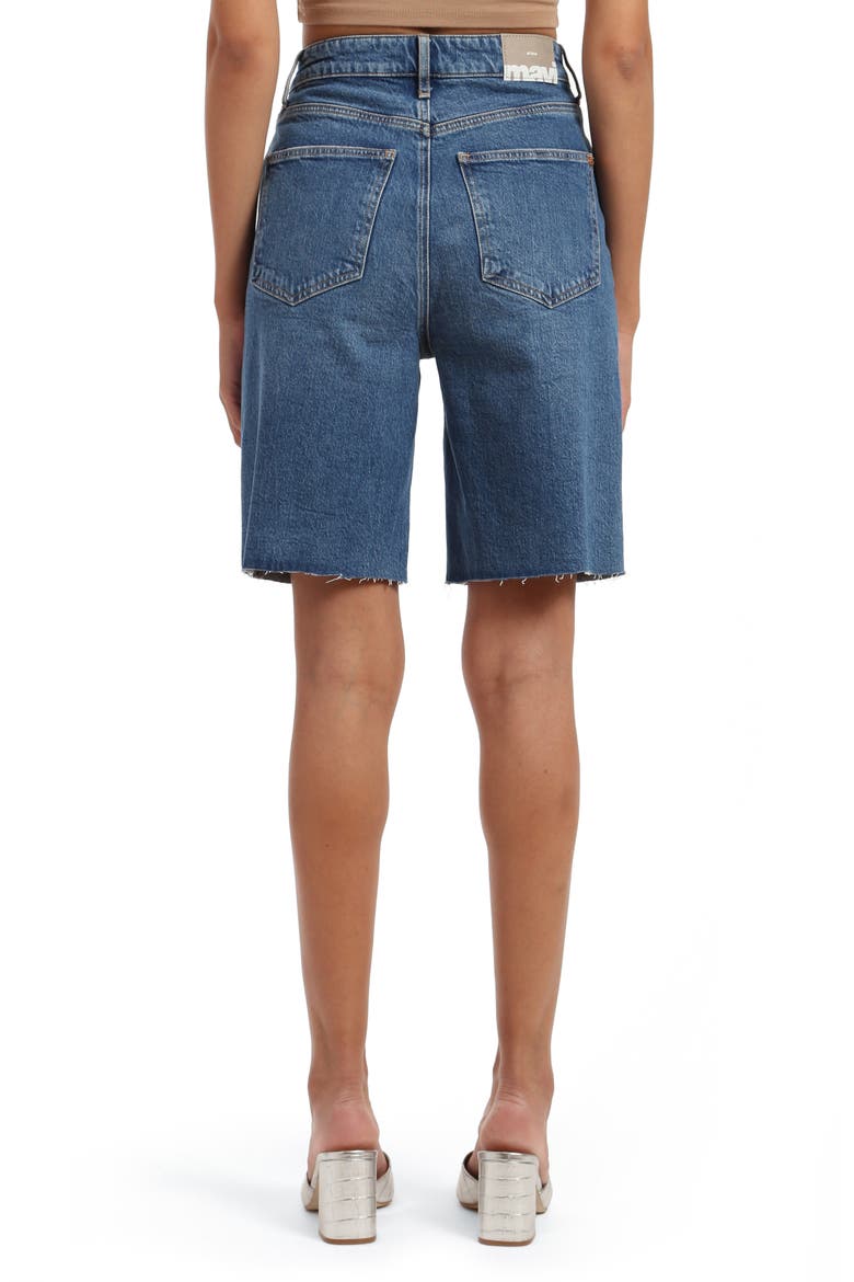 Selina Cutoff Bermuda Denim Shorts, Alternate, color, MID BRUSHED RECYCLED BLUE