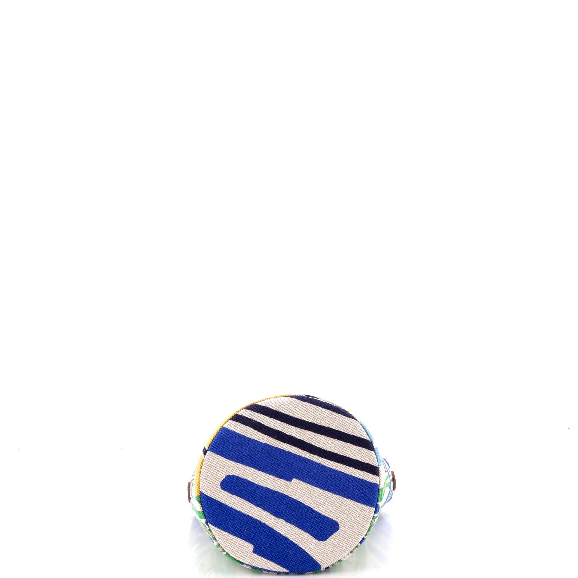 Pre-Owned Hermes Petit H Bucket Bag Printed Canvas, Alternate, color, Blue