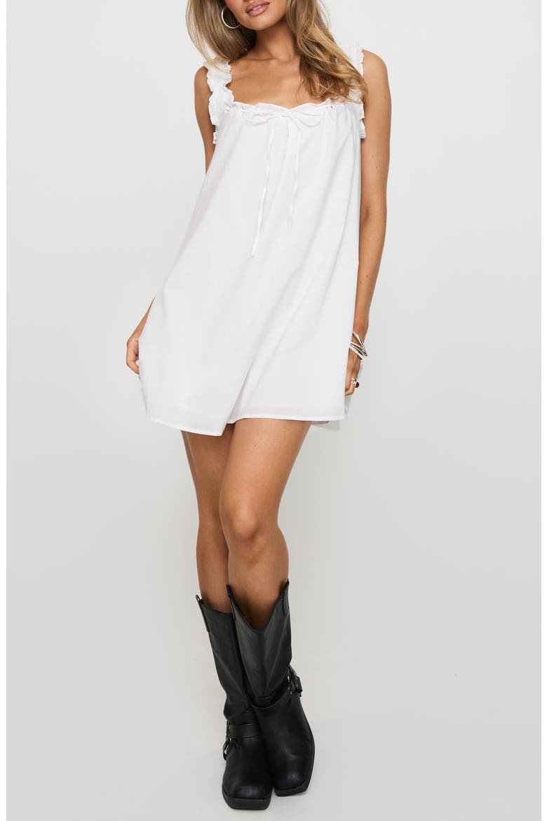 Swing Ruffle Cotton Minidress, Main, color, WHITE