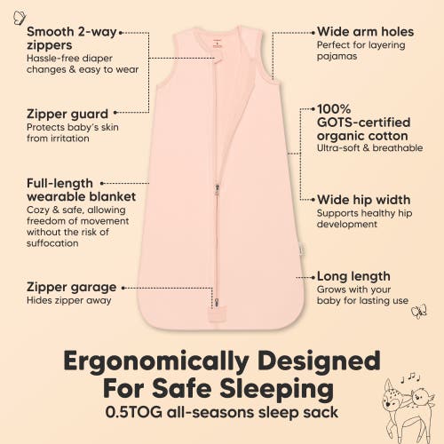 Keababies 2-pack Snooze Sleep Sacks In Mist Rose