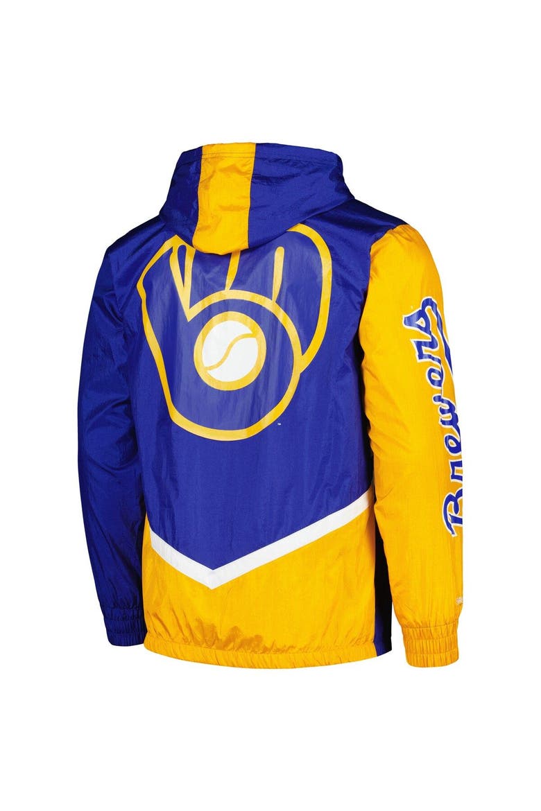 Men's Mitchell & Ness  Royal Milwaukee Brewers Undeniable Full-Zip Hoodie Windbreaker Jacket, Alternate, color, Royal