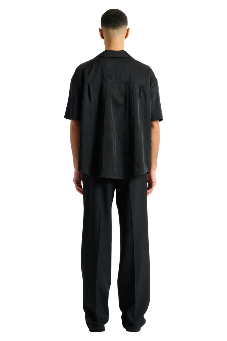 Paris shirt in textured nylon, Alternate, color, black
